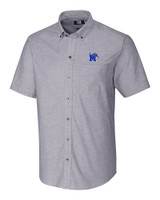 Memphis Tigers Cutter & Buck Stretch Oxford Mens Big and Tall Short Sleeve Dress Shirt Charcoal Mannequin