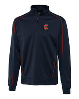 Cleveland Guardians - Cutter & Buck Men's CB DryTec Edge Half Zip Navy Blue/Cardinal Red Mannequin