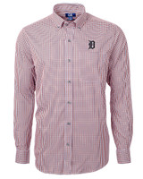 Detroit Tigers Cutter & Buck Versatech Multi Check Stretch Mens Big and Tall Long Sleeve Dress Shirt College Orange Mannequin