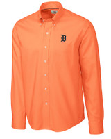 Detroit Tigers Cutter & Buck Epic Easy Care Nailshead Mens Long Sleeve Dress Shirt College Orange Mannequin