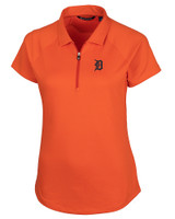 Detroit Tigers Cutter & Buck Forge Stretch Womens Short Sleeve Polo College Orange Mannequin