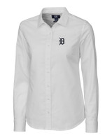 Detroit Tigers Cutter & Buck Stretch Oxford Womens Long Sleeve Dress Shirt WH_MANN_HG 1