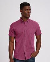 Cutter & Buck Mens Strive Rail Stripe Short Sleeve Shirt Embark Front