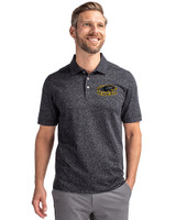 Wisconsin-Milwaukee Panthers Cutter & Buck Advantage Tri-Blend Space Dye Mens Big and Tall Polo Dark Black Front
