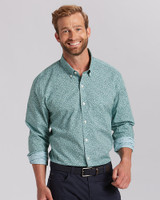 Cutter & Buck Mens Strive Leaf Print Shirt Serene Front