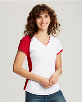 CBUK Womens Short-Sleeve Presley V Neck RD_PRO_HG 1