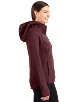 Washington Commanders Cutter & Buck Mainsail Full Zip Hooded Womens Jacket Bordeaux Heather Side