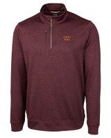 Washington Commanders Cutter & Buck Stealth Heathered Mens Big and Tall  Quarter Zip Pullover Bordeaux Mannequin