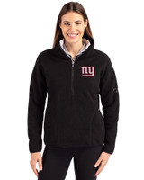 New York Giants Cutter & Buck Cascade Eco Fleece Womens Pullover Jacket Black Front