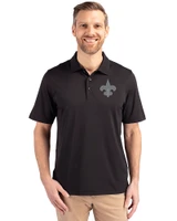 New Orleans Saints Cutter & Buck Forge Stretch Mens Big & Tall Polo Black Front