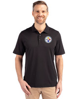 Pittsburgh Steelers Cutter & Buck Forge Stretch Mens Big & Tall Polo Black Front