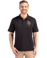 Minnesota Vikings Cutter & Buck Forge Stretch Mens Big & Tall Polo Black Front