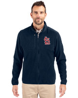 St. Louis Cardinals- Cutter & Buck Cascade Eco Fleece Mens Full Zip Jacket Navy Blue Front