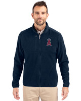 Los Angeles Angels Cutter & Buck Cascade Eco Fleece Mens Full Zip Jacket Navy Blue Front