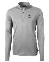 Miami Marlins Cutter & Buck Virtue Eco Pique Recycled Quarter Zip Mens Big & Tall Pullover POL_MANN_HG 1