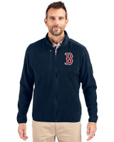 Boston Red Sox Cutter & Buck Cascade Eco Sherpa Mens Big & Tall Fleece Jacket Navy Blue Front
