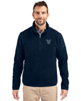 Villanova Wildcats Cutter & Buck Cascade Eco Fleece Mens Quarter Zip Jacket Navy Blue Front