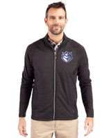 Saint Louis Billikens Cutter & Buck Adapt Eco Knit Hybrid Recycled Mens Big & Tall Full Zip Jacket Black Front