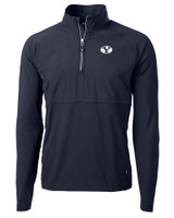 Brigham Young Cougars Cutter & Buck Adapt Eco Knit Hybrid Recycled Mens Quarter Zip NVBU_MANN_HG 1