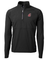 Washington State Cougars Cutter & Buck Adapt Eco Knit Hybrid Recycled Mens Quarter Zip BL_MANN_HG 1