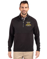 North Carolina A&T Aggies Cutter & Buck Adapt Eco Knit Hybrid Recycled Mens Quarter Zip Black Front