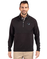 Seton Hall Pirates Cutter & Buck Adapt Eco Knit Hybrid Recycled Mens Quarter Zip Black Front