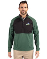 Florida Gulf Coast Eagles Cutter & Buck Adapt Eco Knit Hybrid Recycled Mens Quarter Zip Hunter/Black Front