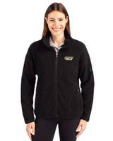 VCU Rams Cutter & Buck Cascade Eco Fleece Womens Full Zip Jacket Black Front