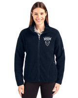 Howard Bison Cutter & Buck Cascade Eco Fleece Womens Full Zip Jacket Navy Blue Front