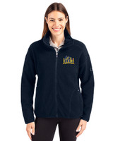 Drexel Dragons Cutter & Buck Cascade Epic Comfort Recycled Sherpa Fleece Womens Full Zip Jacket Navy Blue Front