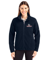 Gonzaga Bulldogs Cutter & Buck Cascade Eco Fleece Womens Full Zip Jacket Navy Blue Front