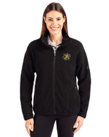 Wichita State Shockers Cutter & Buck Cascade Eco Fleece Womens Full Zip Jacket Black Front