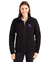 Louisiana Tech Bulldogs Cutter & Buck Cascade Eco Fleece Womens Full Zip Jacket Black Front