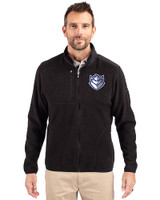 Saint Louis Billikens Cutter & Buck Cascade Epic Comfort Recycled Sherpa Fleece Mens Full Zip Jacket Black Front