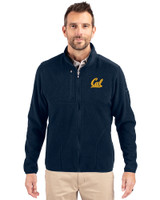 Cal Golden Bears Cutter & Buck Cascade Eco Fleece Mens Full Zip Jacket Navy Blue Front