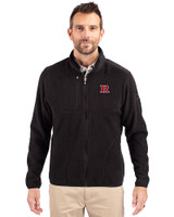 Rutgers Scarlet Knights Cutter & Buck Cascade Eco Fleece Mens Full Zip Jacket Black Front