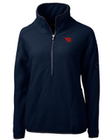 Dayton Flyers Cutter & Buck Cascade Eco Fleece Womens Pullover Jacket NVBU_MANN_HG 