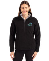 Tulane Green Wave Cutter & Buck Cascade Eco Fleece Womens Pullover Jacket Black Front