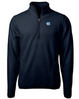 North Carolina Tar Heels Cutter & Buck Cascade Eco Sherpa Fleece Mens Big & Tall Quarter Zip Jacket NVBU_MANN_HG 1