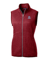 Arizona Wildcats Cutter & Buck Mainsail Sweater Knit Womens Full Zip Vest CRH_MANN_HG 