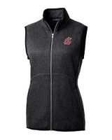 Washington State Cougars Cutter & Buck Mainsail Basic Sweater-Knit Womens Full Zip Vest CCH_MANN_HG 1