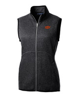 Oklahoma State Cowboys Cutter & Buck Mainsail Basic Sweater-Knit Womens Full Zip Vest CCH_MANN_HG 1