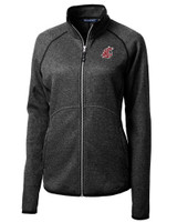 Washington State Cougars Cutter & Buck Mainsail Sweater-Knit Womens Full Zip Jacket CCH_MANN_HG 1