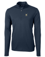 Navy Midshipmen Cutter & Buck Virtue Eco Pique Recycled Quarter Zip Mens Big & Tall Pullover NVBU_MANN_HG 