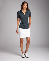 Cutter & Buck Womens CB DryTec Medina Tonal Stripe Polo Onyx Front