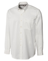 Cutter & Buck Long Sleeve Mens Big & Tall  Nailshead Woven Shirt White Front