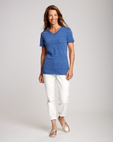 Cutter & Buck Short Sleeve Womens Magnolia Heathered V-neck Knit TBH_PRO_HG 1