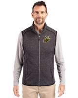 Baldwin Wallace Yellow Jackets Cutter & Buck Mainsail Sweater-Knit Mens Full Zip Vest Charcoal Heather Front