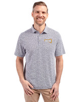 Northern Arizona Lumberjacks Cutter & Buck Virtue Eco Pique Botanical Print Recycled Mens Polo Navy Blue Front