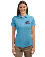 Old Dominion Monarchs College Vault - Cutter & Buck Prospect Eco Textured Stretch Recycled Womens Short Sleeve Polo Atlas Light Blue Front